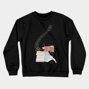 Reading Girl Digital Art Crewneck Sweatshirt